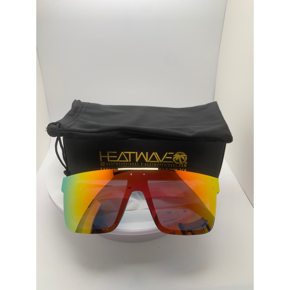 NWOT Heat Wave Visual Lazer Face Sunglasses Red Gold Mirror Lens Z80.3 Unisex
